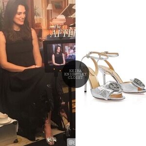 Salome Embellished High-heel Sandals In Silver Size 36 Lagenlook Chic Elegant